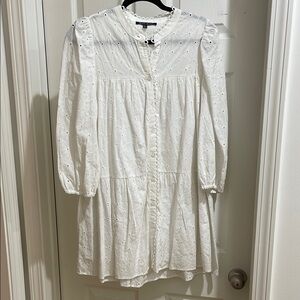 Elegant White Eyelet Dress